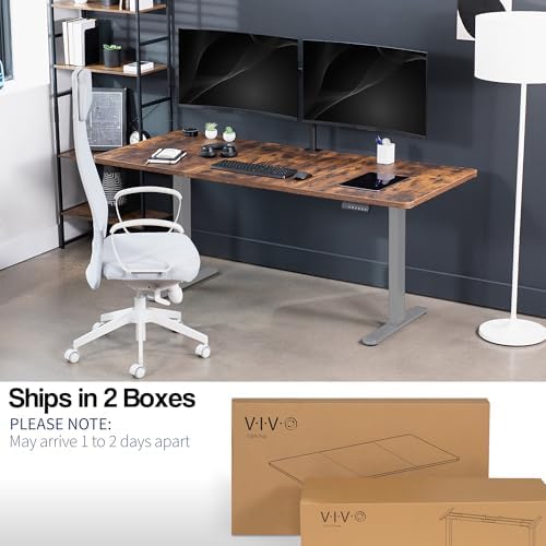 VIVO Rustic Vintage Brown 71 x 30 in Standing Desk, DESK-KIT-E2G7N