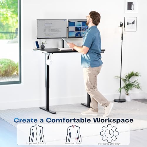 VIVO Black 48 x 30 in Standing Desk, DESK-KIT-1B5B