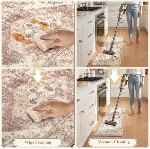 KIMODE Anti Fatigue Kitchen Mats for Floor,Farmhouse Kitchen Rugs Sets of 2
