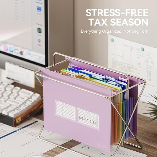 ThinkTex Plastic Expanding Hanging File Folders, 7 * 1.2" Accordion Pockets