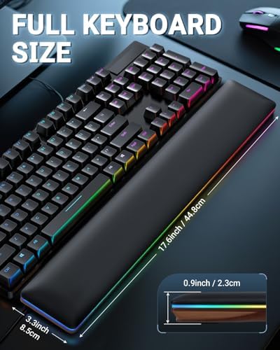 ASFSKY RGB Keyboard Wrist Rest, Wooden Wrist Rest for Computer Keyboards