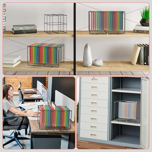 TOPCJ Legal/Letter Size Hanging File Folder Frame,Special Design for Desk Top Use,Not fit any file Drawers,Hanging Files Holder,Desk Organizer for Accessories,Anti-Scratch/Rusty