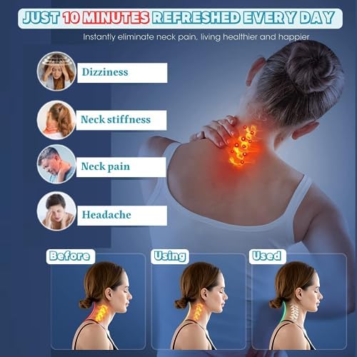 Neck Hump Corrector, Cervical Traction Device, Neck Stretcher for Pain Relief, Neck Stretcher Cervical Traction, Neck and Shoulder Relaxer, Neck Traction Device for TMJ (Blue)