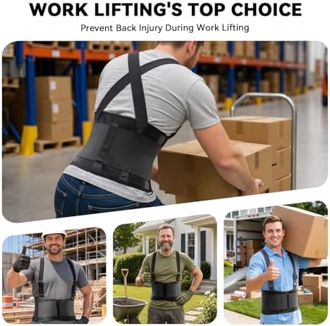 Work Back Brace for Men & Women,Adjustable Lower Back Support Belt