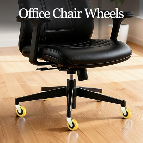 Office Chair Caster Wheels Replacement 3 Inch Roller Blade, Set of 5