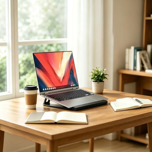 Laptop Stand for Desk ABS+Metal Portable Computer Riser Notebook Holder Printer Stand Office Desk Accessories Compatible with MacBook Air, Pro, Dell, HP, Lenovo and All 10-17" Laptops