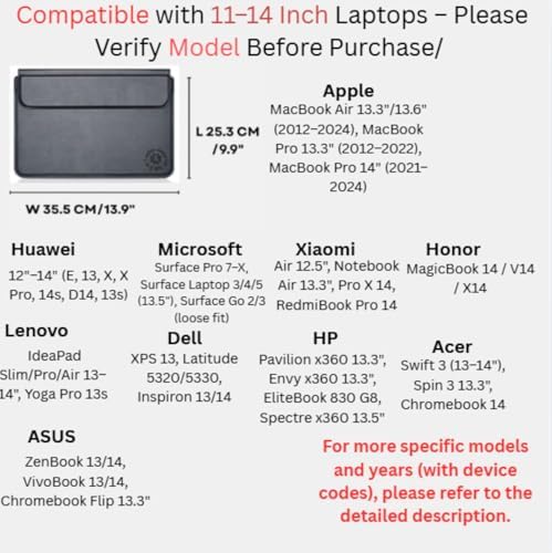 Multi Function 3 in 1 Magnetic PU Leather Waterproof Laptop Sleeve Case for 11-13.3-inch MacBook Air Pro Tablet HP Microsoft Envy Huawei Lenovo Surface Portable Protector Bag Stand, Brown