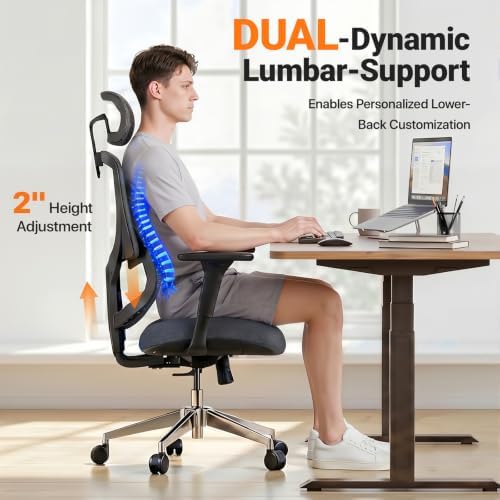 Jacia House Ergonomic Office Chair with Lumbar Support 4D Arms Sliding Seat