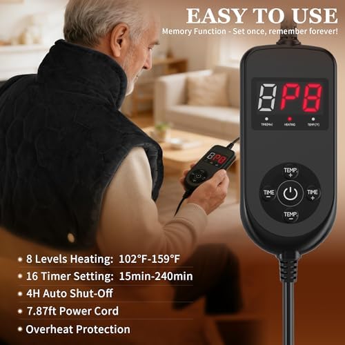 UTK Far Infrared Heating pad for Neck and Shoulders, 30s Fast Heating