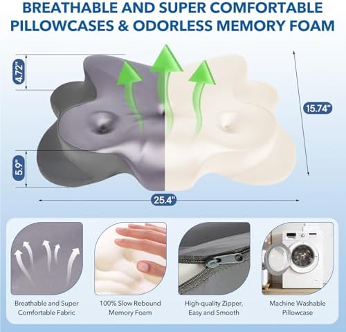 Cervical Neck Pillow for Neck Pain Relief, Memory Foam Pillows