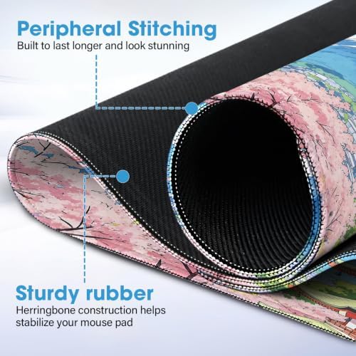 Waterproof Desk Mat 31.5x15.7 Inch - Extra Large Mouse Pad, Building