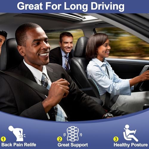 BYMECOST Cooling Lumbar Support Pillow for Car,Memory Foam Car Back Cushion