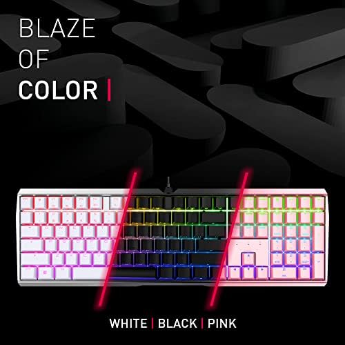 Cherry MX 3.0S, Wired Mechanical Gaming Keyboard, Robust Aluminum Housing, RGB-Lighting, Full Key Rollover, Anti Ghosting, MX2A Silent RED Switches, White