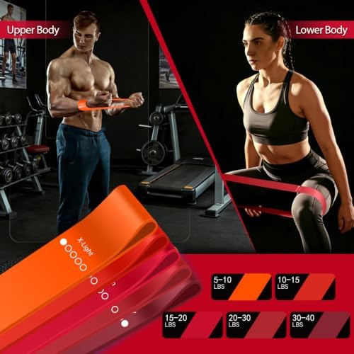 Resistance Bands for Working Out, 5 Levels Exercise Bands Set