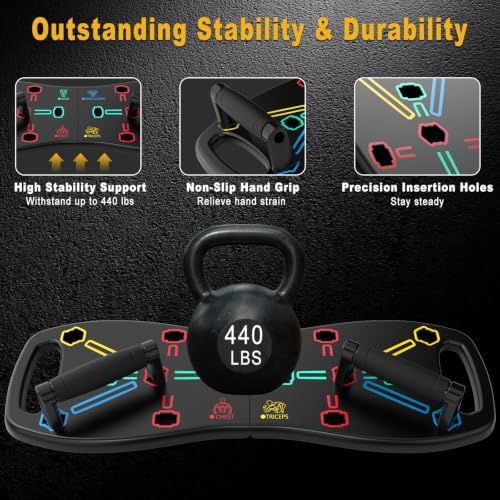 HOTWAVE Push Up Board, Portable Pushup Board for Men, Foldable Push Up Bar