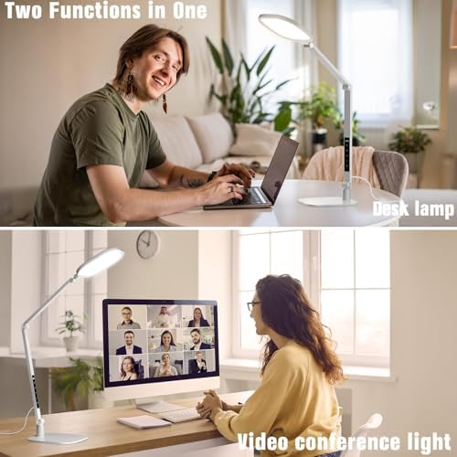 LitONES Eye-Care Desk Light for Video Calls Home Office-White