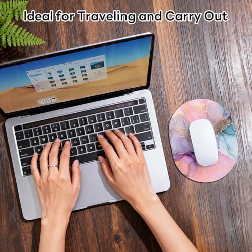 Oval Mouse Pad 6x8in Non-Slip for Laptop,Dream Marble