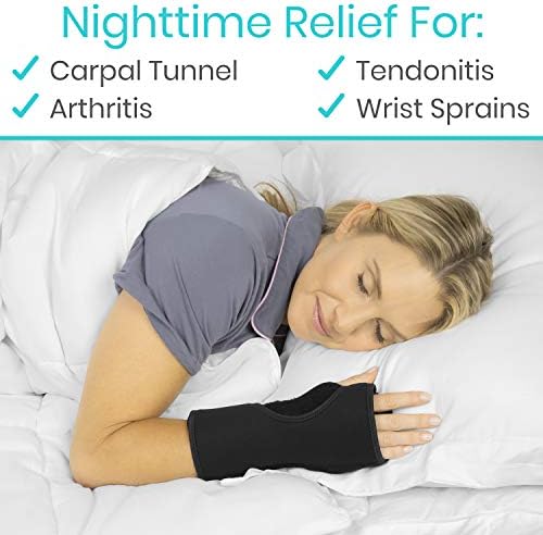 Vive Night Wrist Splint Brace - Left, Right Hand Sleep Support Wrap
