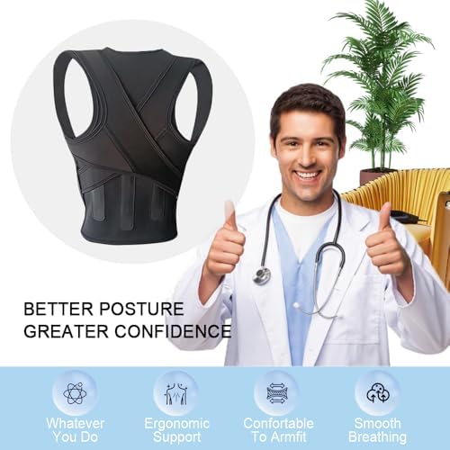 Posture Corrector for Women, Back Brace, Black, Large