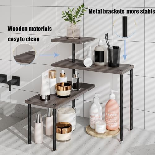 3 Tier Adjustable Countertop Organizer Corner Shelf
