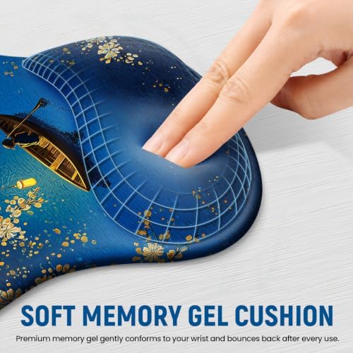 Ergonomic Mouse Pad with Wrist Rest, Gel Wrist Support, MoonRide