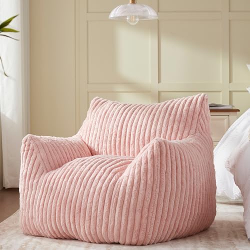 Achicsofar Bean Bag Chair for Adults Teens, Comfy Faux Fur Beanbag Armchair