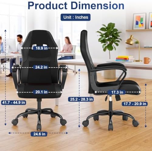 PayLessHere | Gaming Chair | Black, PU Leather | with Lumbar Support
