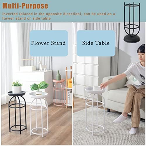 Free-Standing Corner Yoga Mat Holder & Organizer, Multi-Functional End Table/Flower Rack for Foam Rollers, Yoga Sticks, Jump Ropes, Resistance Bands - Iron Storage Solution