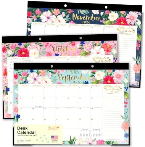 Large Desk Calendar 2026 - Desktop Calendar 2026-2027