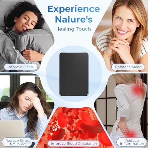 Professional Grounding Mat with Carbon Fiber Technology | 24"x16" Indoor Earthing Pad + 15ft Medical-Grade Cord | Cellular Energy Renewal & Inflammation Support