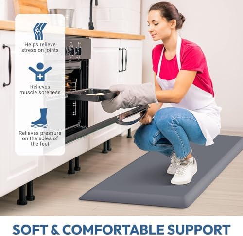4/5 Inch Thick Kitchen Mat - Cushioned Anti Fatigue Mat for Kitchen Floor