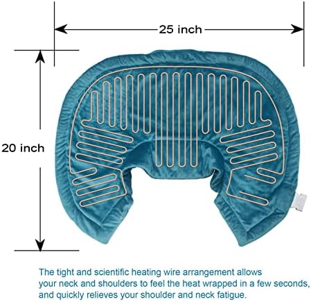 Electric Heating Pad for Neck and Shoulders Pain Relief with Auto Shut Off, Electric Heated Neck Wrap for Cramps- Stay On, Three Temperature Settings, Machine Washable 20 x 25 Inch
