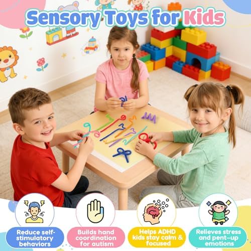 Sensory Toys Fidget Sticks for Kids: 8 Pack Creative Silicone Fidget Sticks - Quiet Desk Fidgets for Classroom Prizes - Fidget Toys for Autism ADHD Stress Relief - Calm Down Back to School Supplies