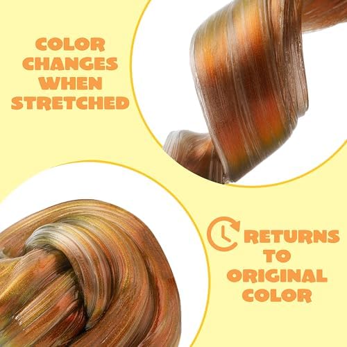 JOYIN Gold Galaxy Color-Changing Putty, Slime for Kids 4.2oz, Therapy Putty, Fidget Toys Adults, Squishy Sensory Toys for Kids, Anxiety Stress Relief Gifts for Adults, Desk Fidgets,Halloween,Christmas
