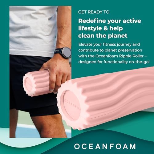 Oceanfoam Ripple Roller - Small Foam Roller for Physical Therapy (Blush)