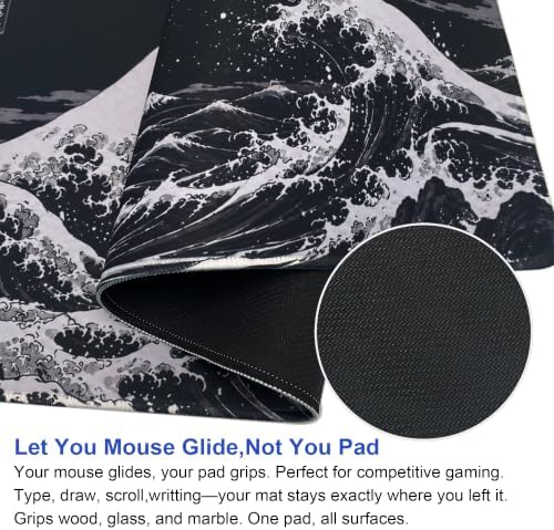 Desk Setup Large Mouse Pad for Desk-70x30 Blackwaves