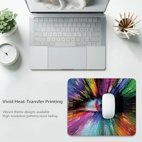 Abstract Colored Eye Shape Mouse Pad, Optical Illusion Effect Desk Mat