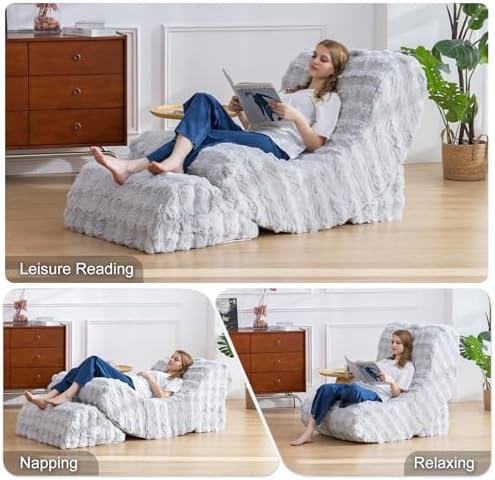 Quiet Rocking Chair, 3-in-1 Adjustable Boneless Floor Recliner for Adults