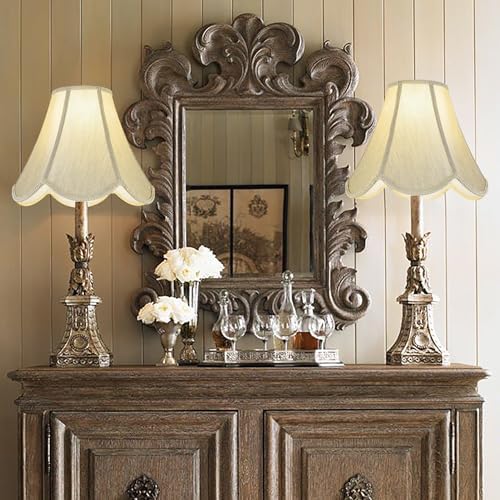 GO&SO Lamp Shades 1Pc,6" x 13" x 10.6",Scalloped Lamp Shade,Gold Petals