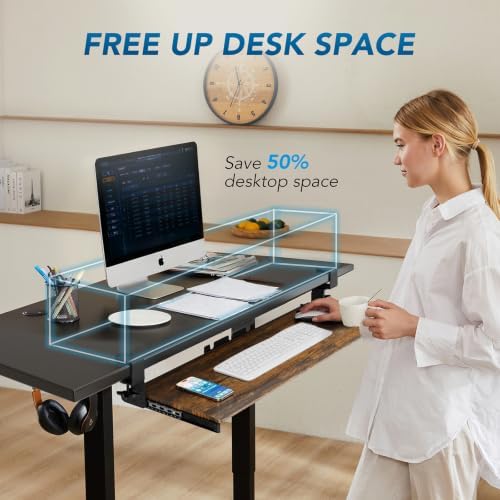 Keyboard Tray Under Desk Pull Out with Extra Sturdy C Clamp Mount System
