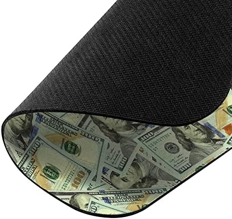 Non-Slip Rectangle Mousepad, WIRESTER Benjamin Franklin Dollar Pattern Mouse Pad for Home, Office and Gaming Desk