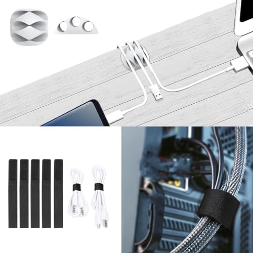 ENONCI Cable Raceway Kit 77in Under Desk Wire Cover Organizer 5-Pack