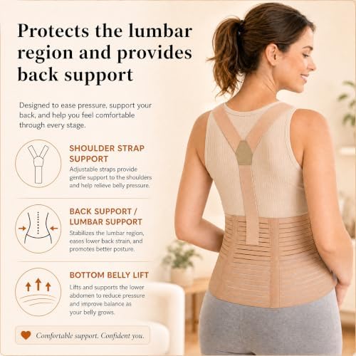 Pregnancy Belly Band, Pregnancy Support Belt, Beige, Medium