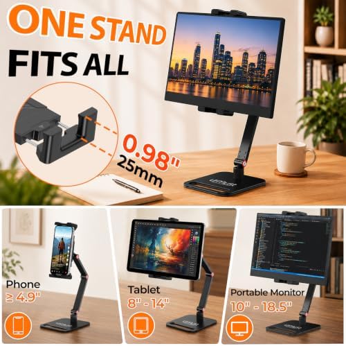 Urmust Dual Arm 18.5" Portable Monitor Stand with 360° Rotating D-M