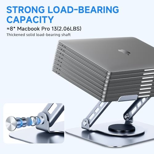 Leeboom 360° Rotating Laptop Stand, Aluminum Riser with Ergonomic Design