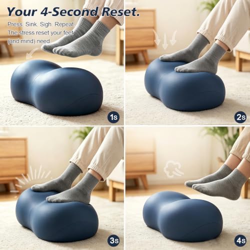 Foot Rest Under Desk, Memory Foam Ergonomic Foot Stool, Navy Blue