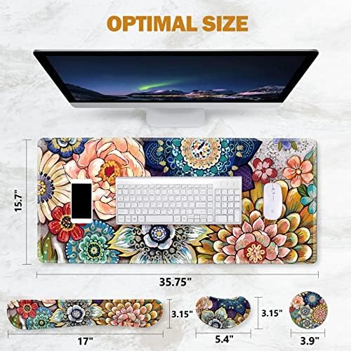 ToLuLu Extended Gaming Mouse Pad, Ergonomic Keyboard Mouse Wrist Rest Set
