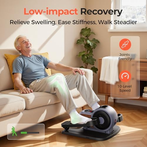 Under Desk Elliptical Machine, Electric Leg Exerciser for Seniors