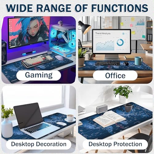 Mouse Pad Gaming - Desk Mat for Keyboard and Mouse - Large Mouse Pad for Desk, Mousepad (35.4" X 15.7") with Non-Slip Base, Desks Pad Mat Office and Home