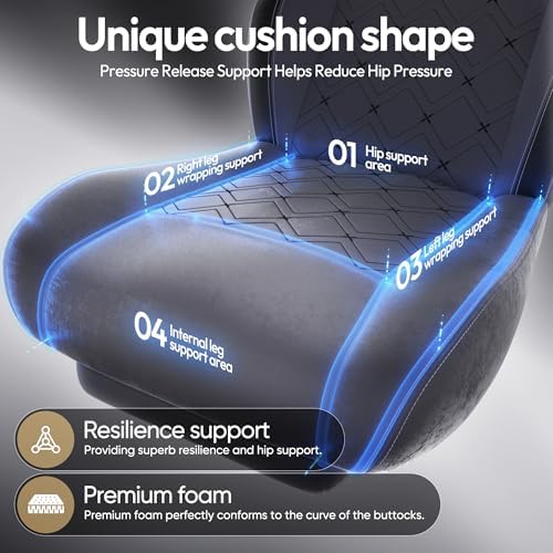 Dowinx Gaming Chair with Heated Massage Lumbar Support,Big and Tall Fabric Gaming Chairs for Adults with Footrest, Ergonomic Computer Game Chair with Poket Spring Cushions, 350lbs, Gray